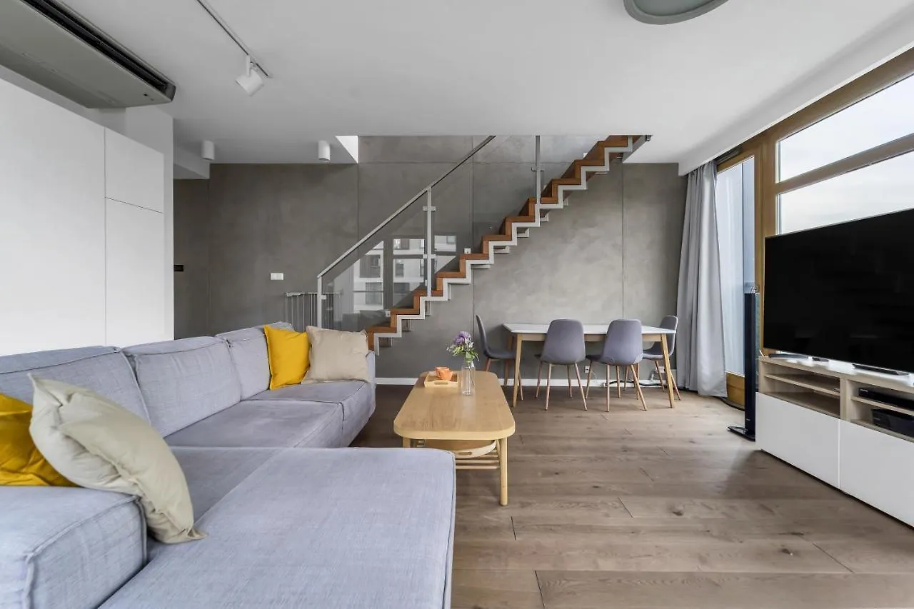 דירה Warsaw Prestige Suites - 86M2, Two-Level Loft, Parking - By Rentujemy פולין